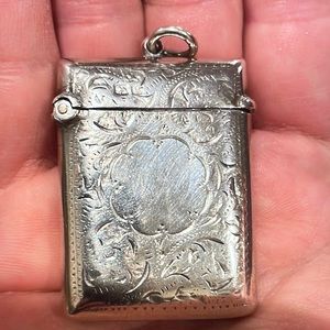 Antique English Sterling Silver Vesta case/Vesta Box